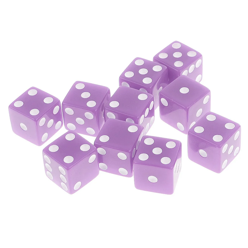 10pcs 6 Sided Dices D6 Digital Dice Party Gaming Dice D&D RPG Board Game Toy
