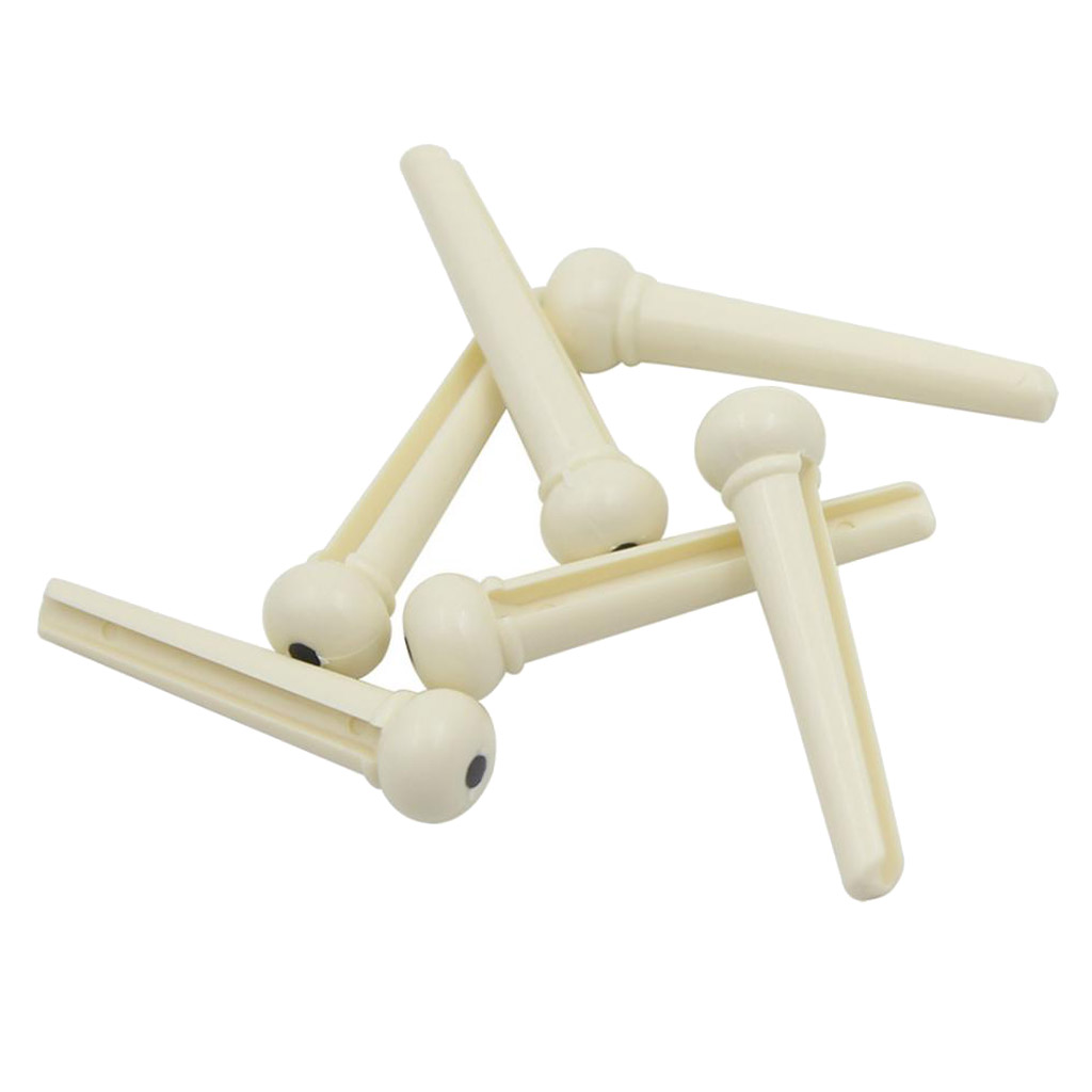6 Pieces Wood Bridge Pins Guitar String Pegs for Acoustic Folk Guitar Parts