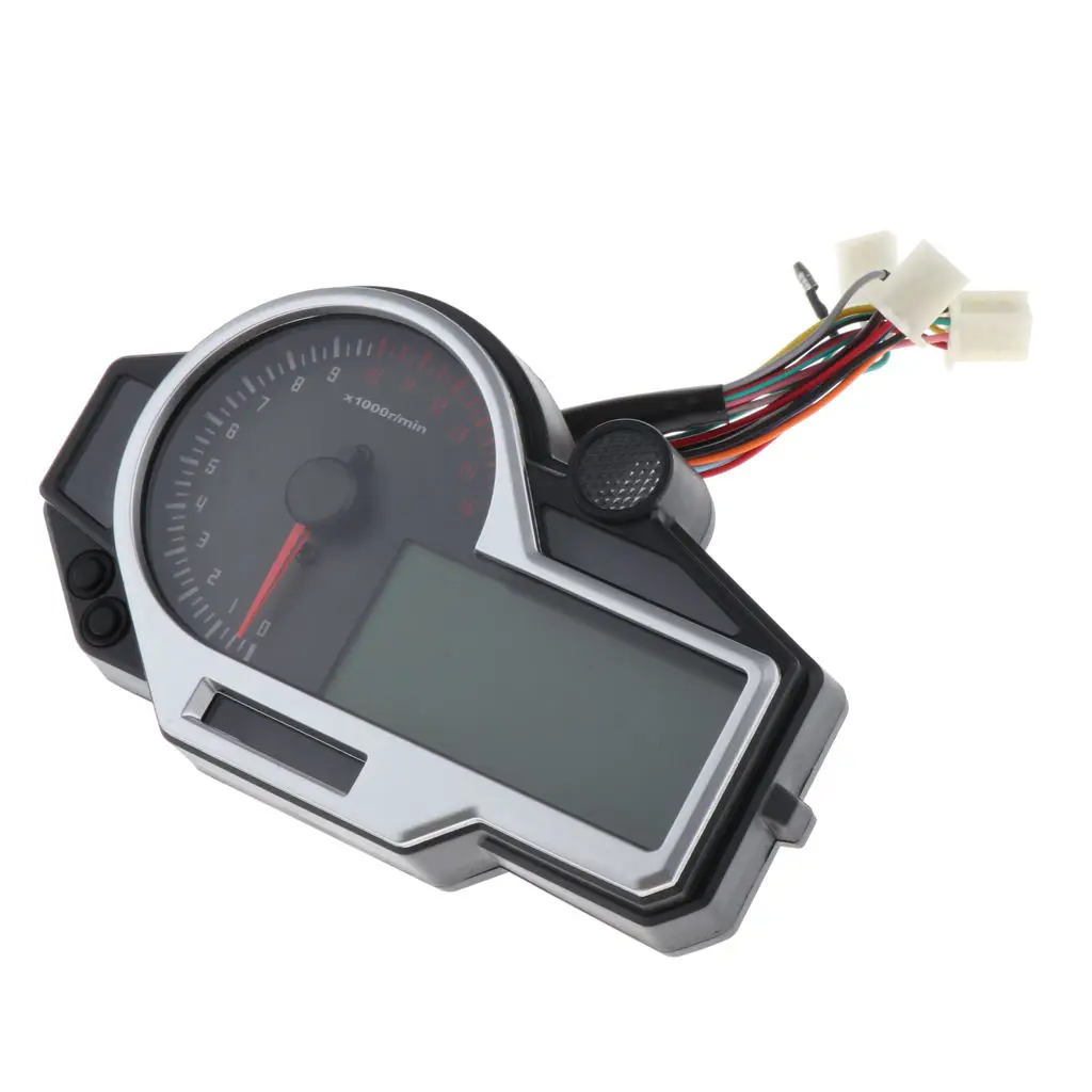 LED 1-6 Gear 15000 RPM Motorcycle Odometer Tachometer Speedometer Gauge 12V
