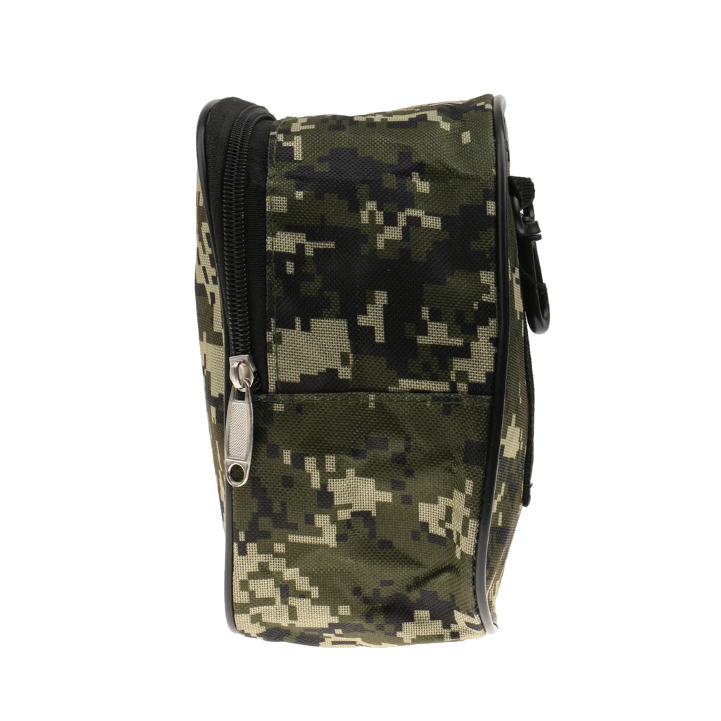 Camouflage Fishing Reel Case Protective Cover Storage Bag with Quick Hook