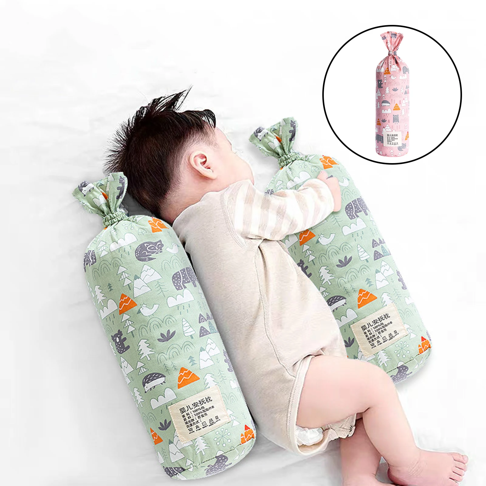 Printed Baby Pillow Soft Cotton Infant Newborn Sleeping Anti Rollover Pillow Neck Support Cushion Toddler