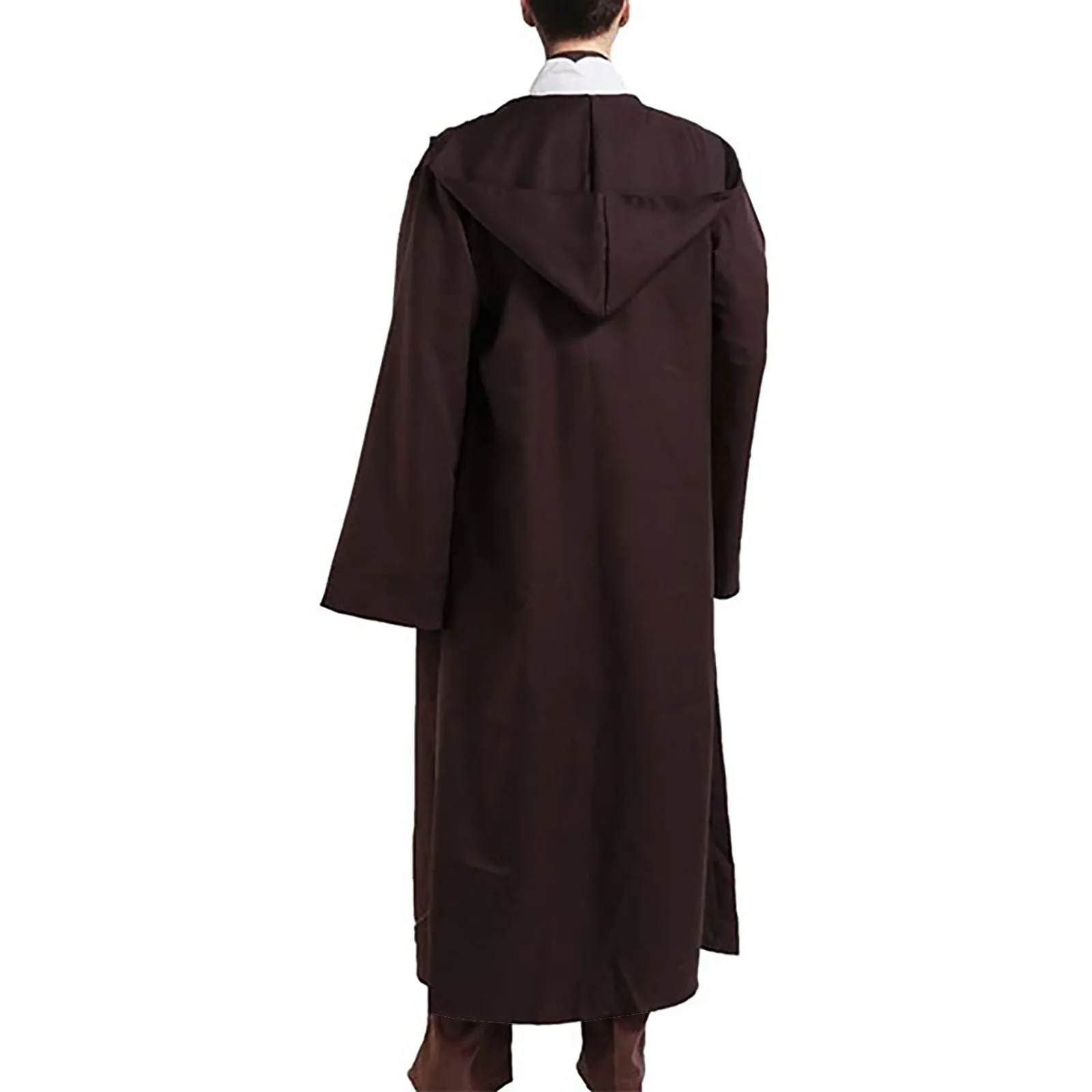 Fashion Halloween Costume Men Solid Colors Long Sleeve Hooded Loose Long Coat Cosplay Vintage Outwear Cardigan Cloak Jacket#g3
