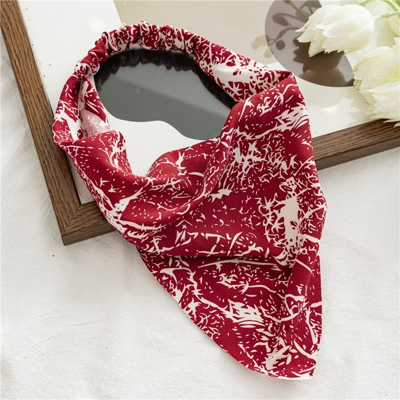 Bohemia Damen-Bandana, Vintage-Stil, bedruckt, dreieckiges Kopftuch, Turban, elastisches Haarband, Schal, Paisley-Bandanas, Kopfbedeckung, Zubehör – Detail 9