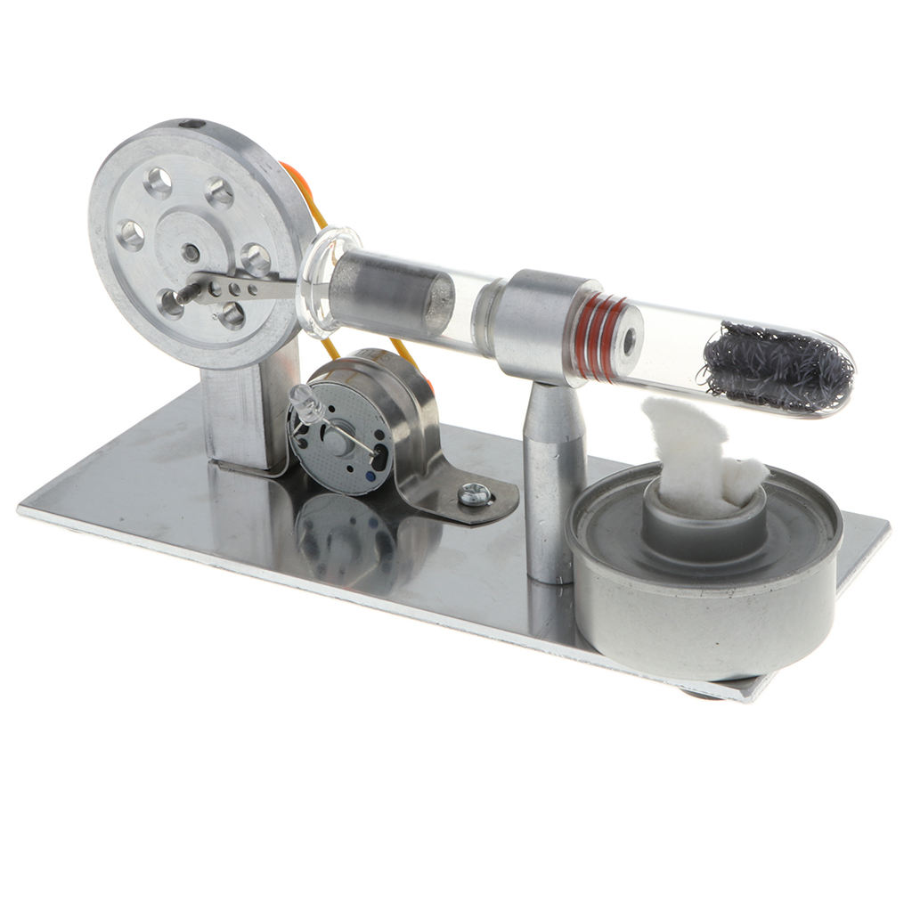 7xStirling Engine Colorful LED Flywheel Electricity Generator Educational Toy