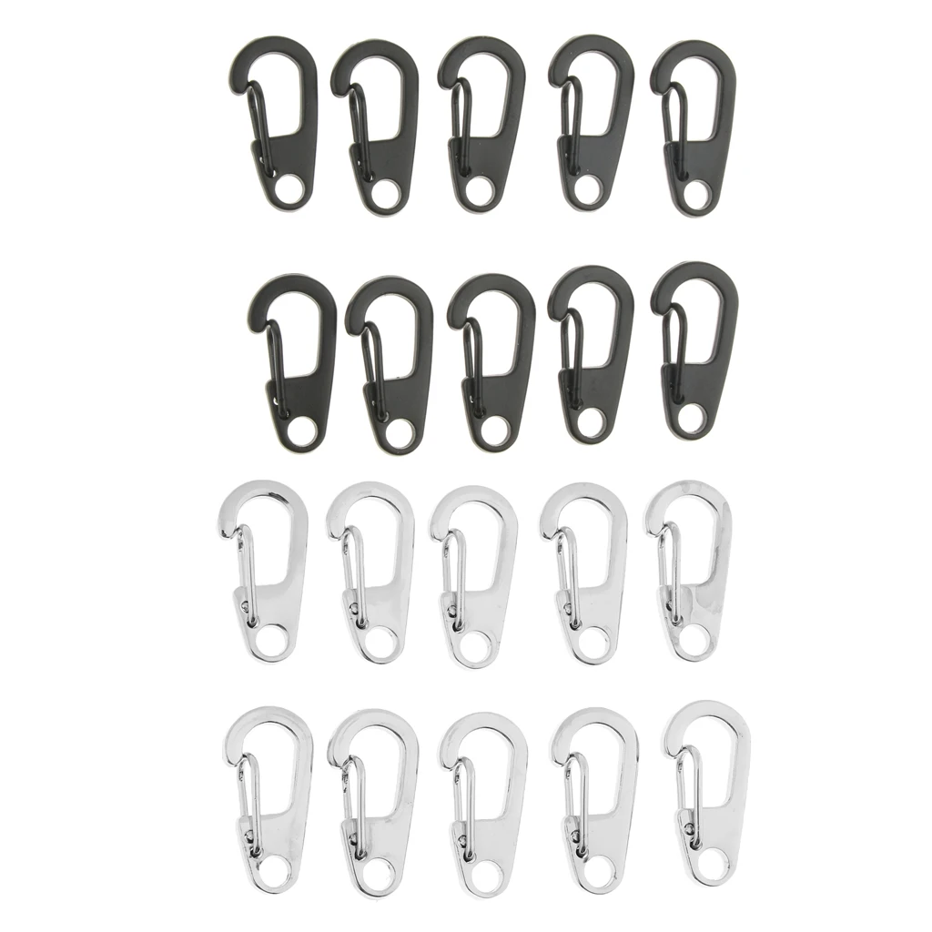 10Pcs Outdoor Mini Alloy Key Buckle Snap Spring Clip Hook Carabiner Keychain 26mm