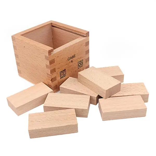 8 -Piece Unpainted Wooden Bricks Kids Building Blocks Playing Toys In Box