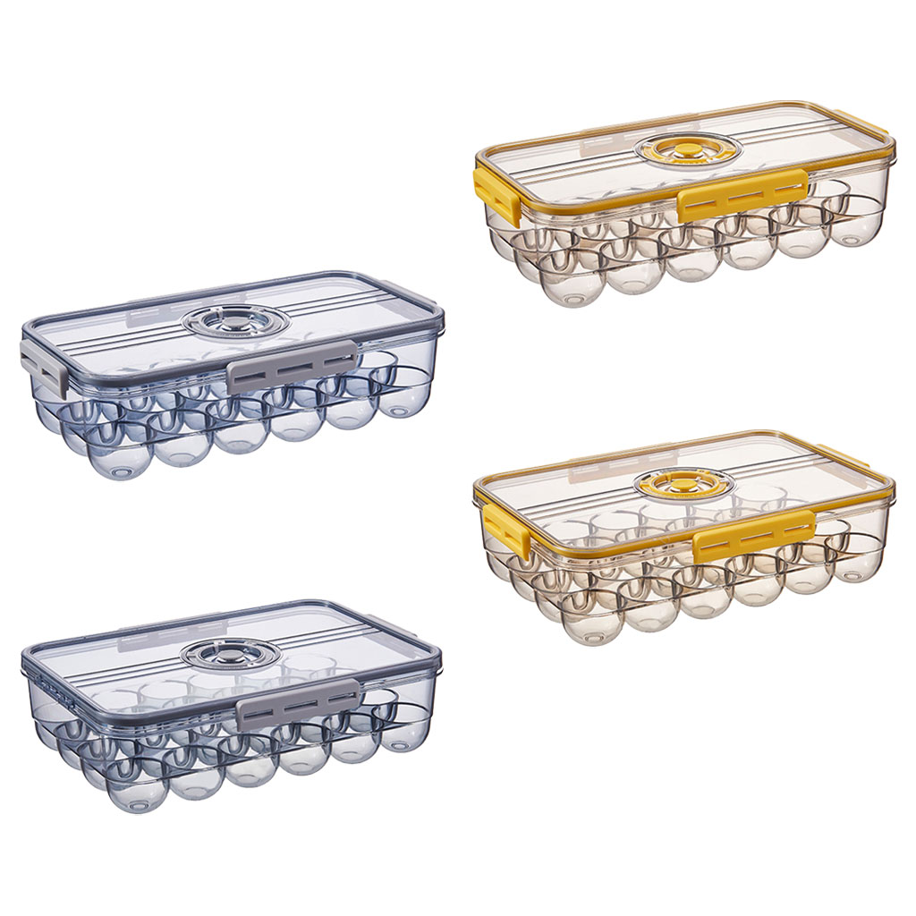 Egg Holder Storage Box Plastic Egg Tray Holder Refrigerator Crisper Container Portable Organizer Bin Lid Kitchen Tools