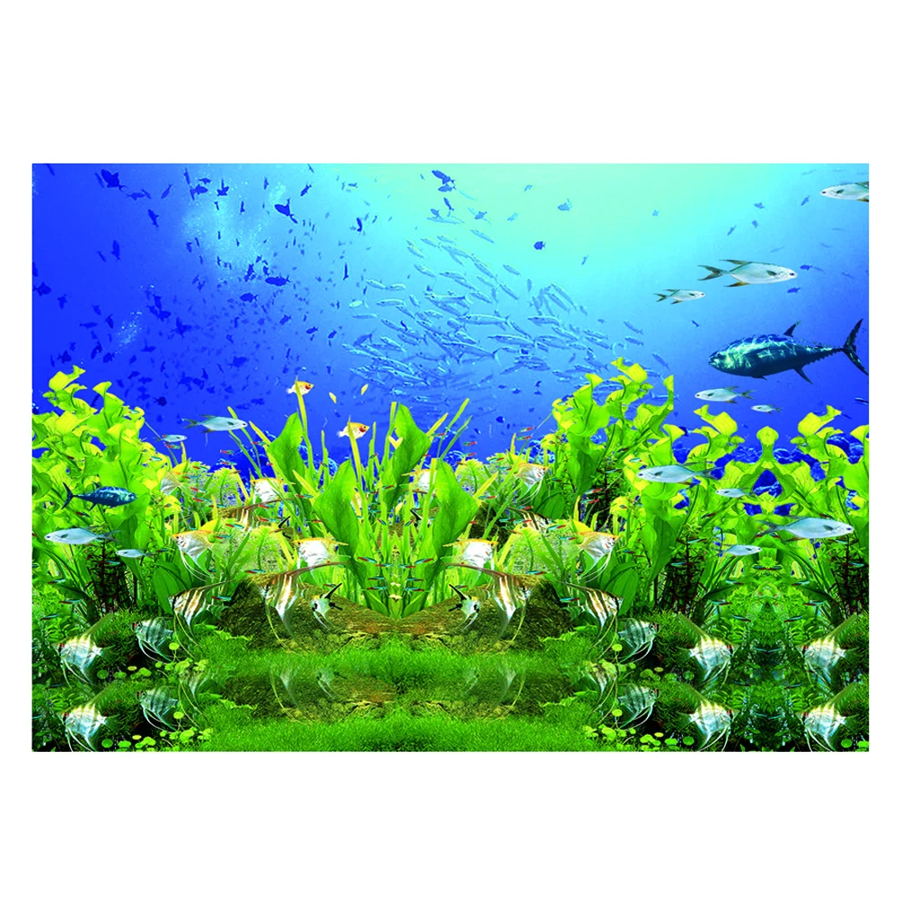 Onophoudelijk pot Duwen Aquarium 3d Print Tropical Fishes Plants Background Single Adhesive Poster  - Decorations & Ornaments - AliExpress