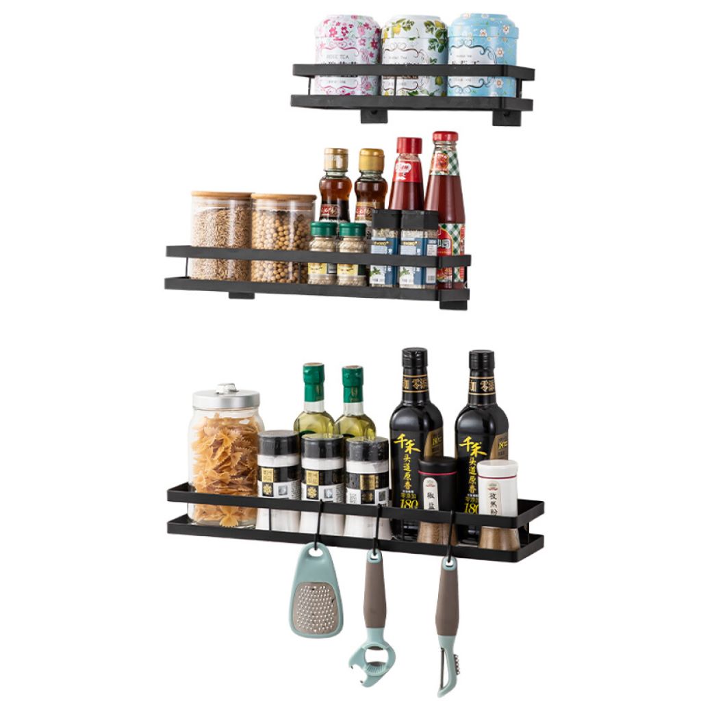 Stainless Steel Storage Rack Shampoo Holder Toothpaste Organizer Black