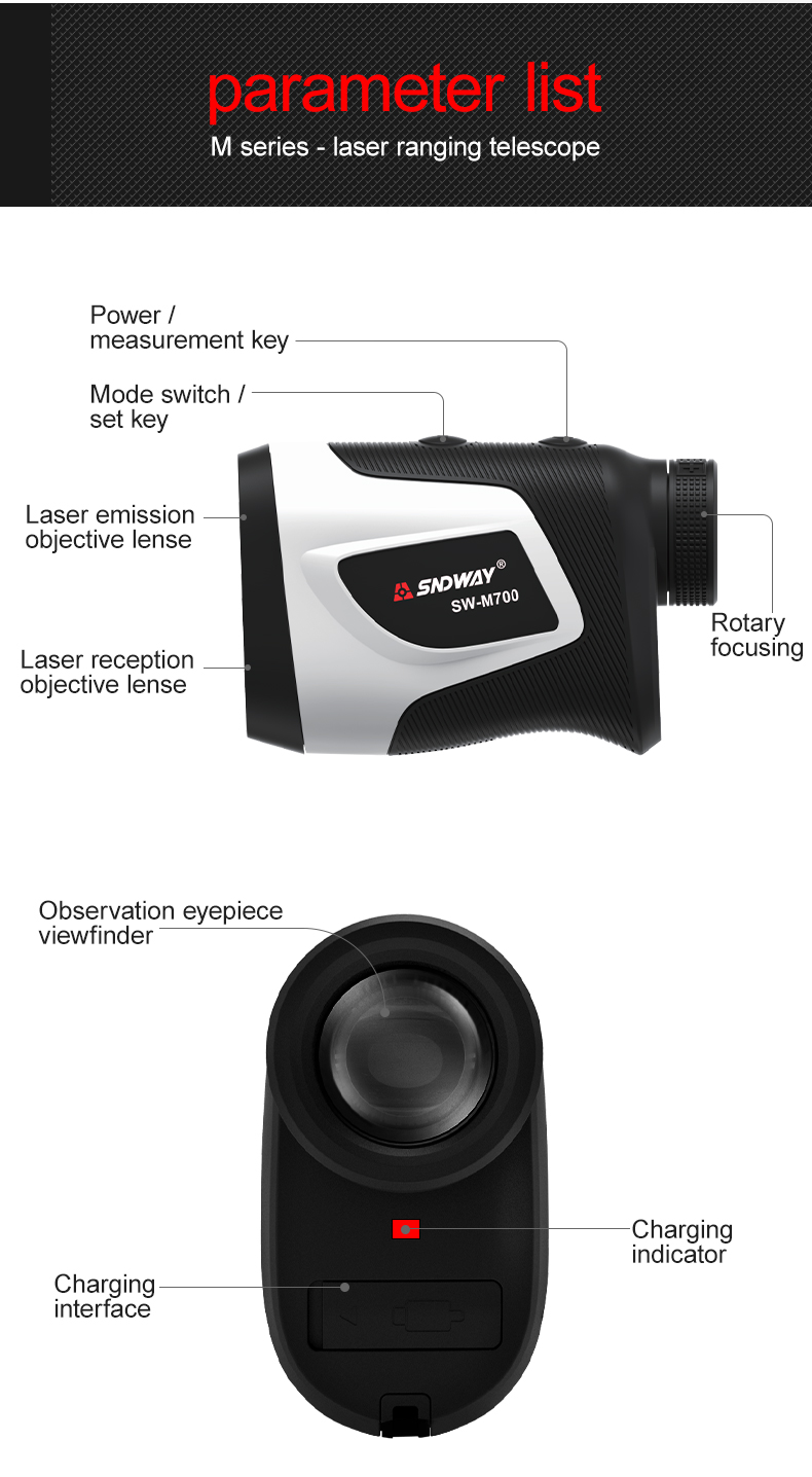 distância caça monocular 1000 metro golf rangefinder roleta fita medida