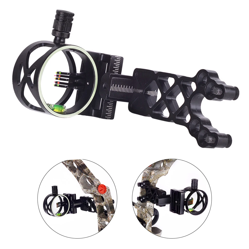 Deluxe Bow Sight 5-Pin Slider Compound Bow Aim Training Aids Accessories 