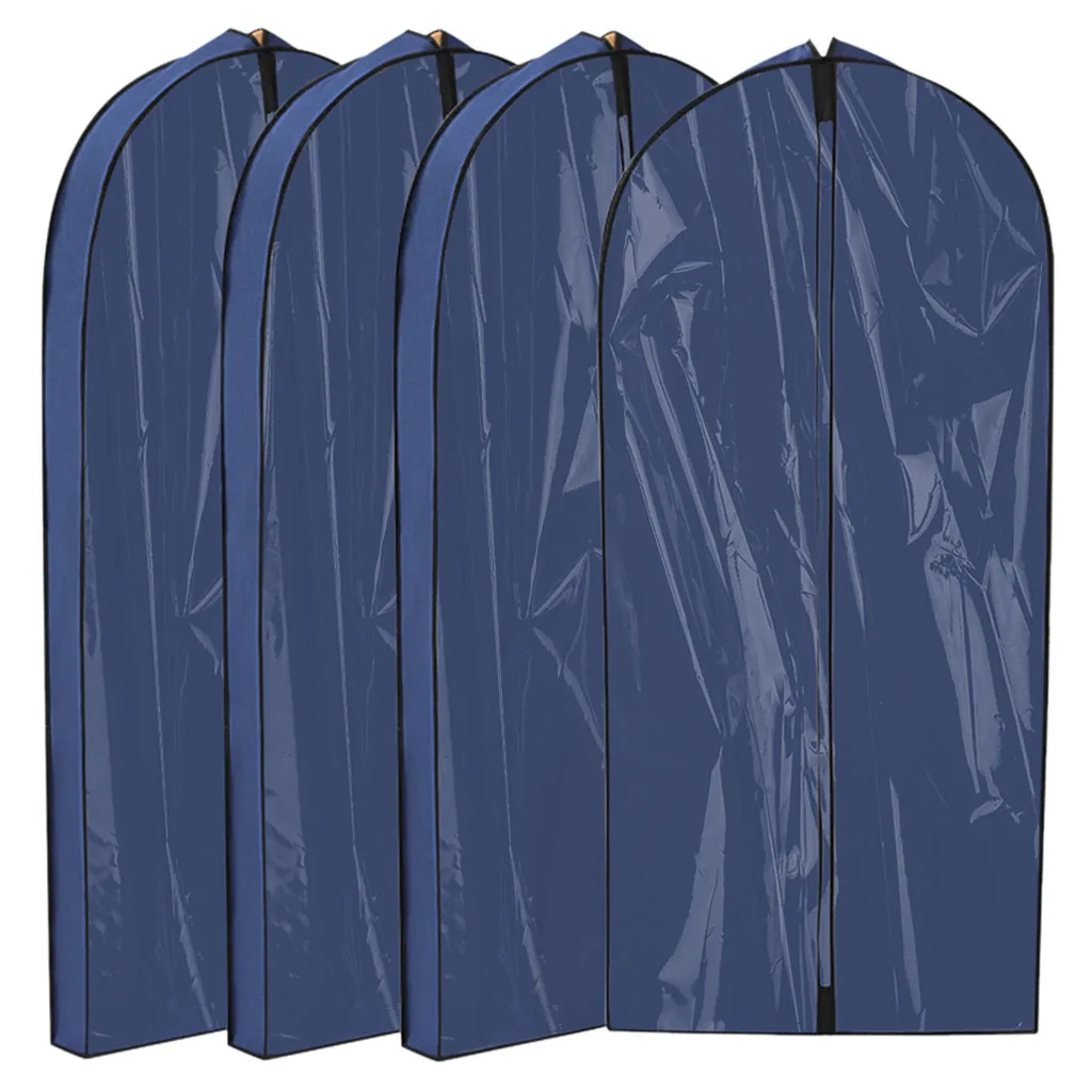 4Pcs Dustproof Garment Bag Visible Moistureproof Cover Three dimensional Hanging for Wardrobe Storage Closet Coats Women