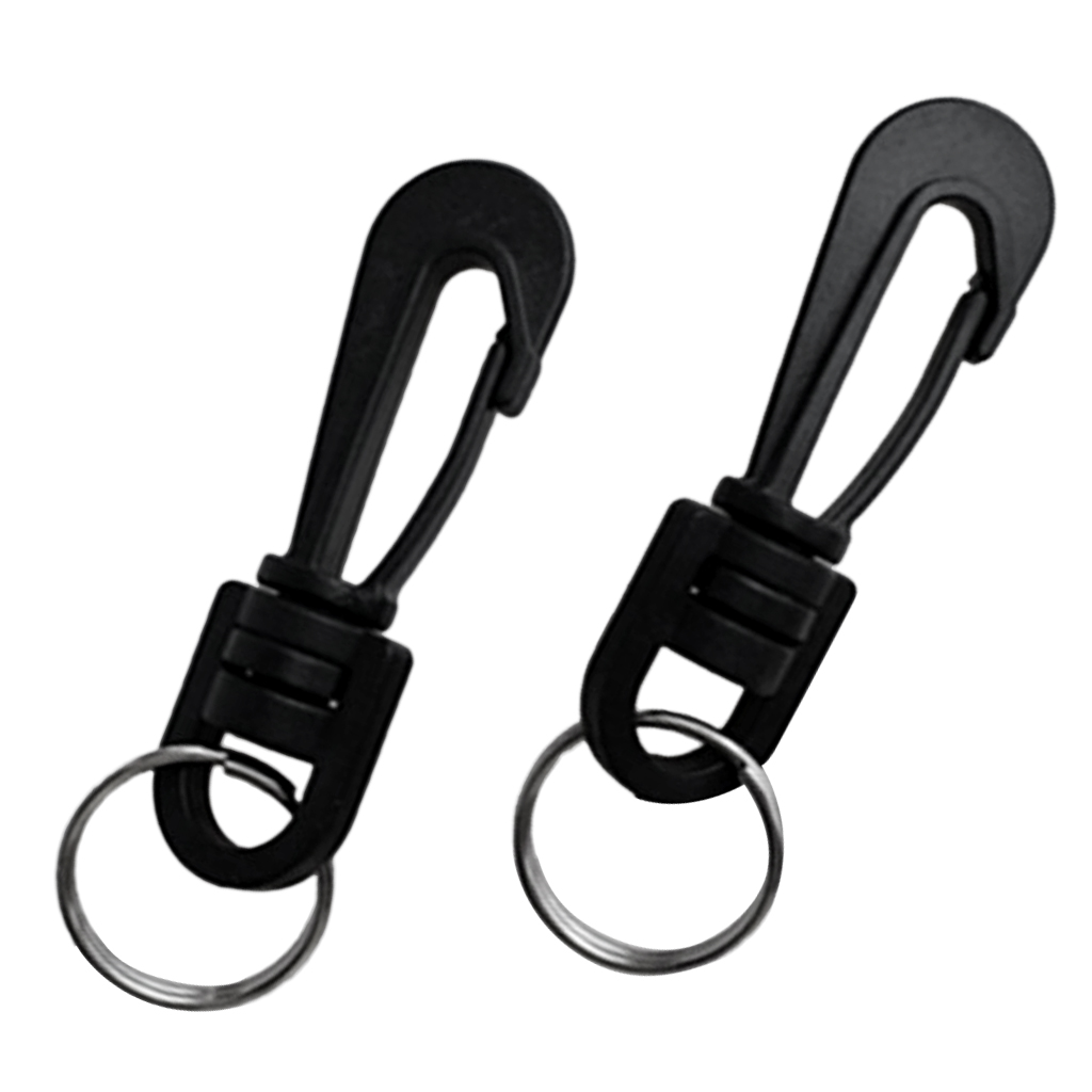 2 Pieces Durable Plastic Swivel Spring Snap Hook Clip Key Ring for Scuba Diving, Camping, Hiking and Climbing