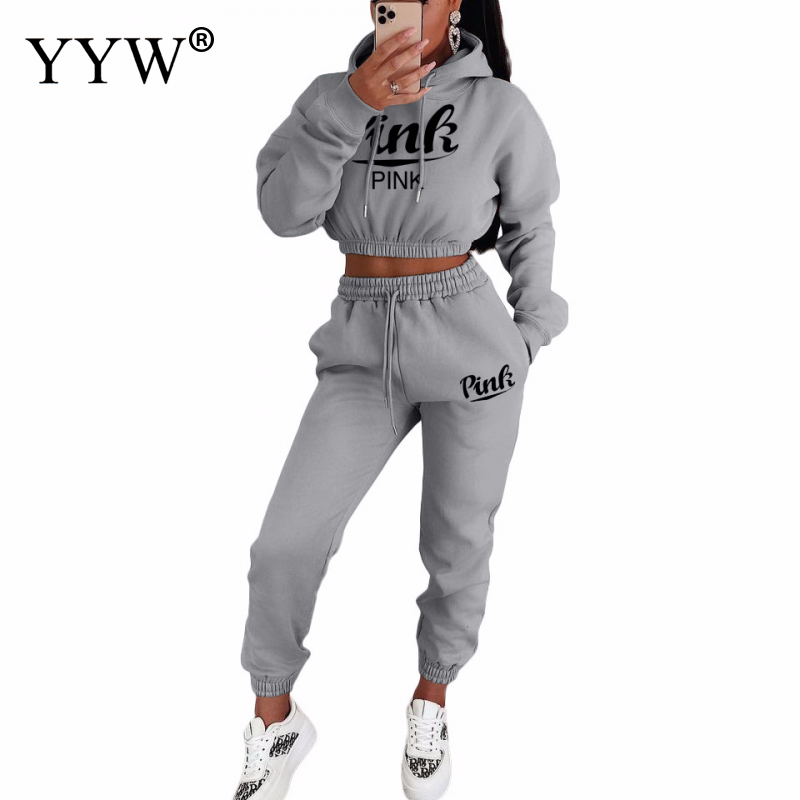 2022 New Women PINK Tracksuit Hoodies 