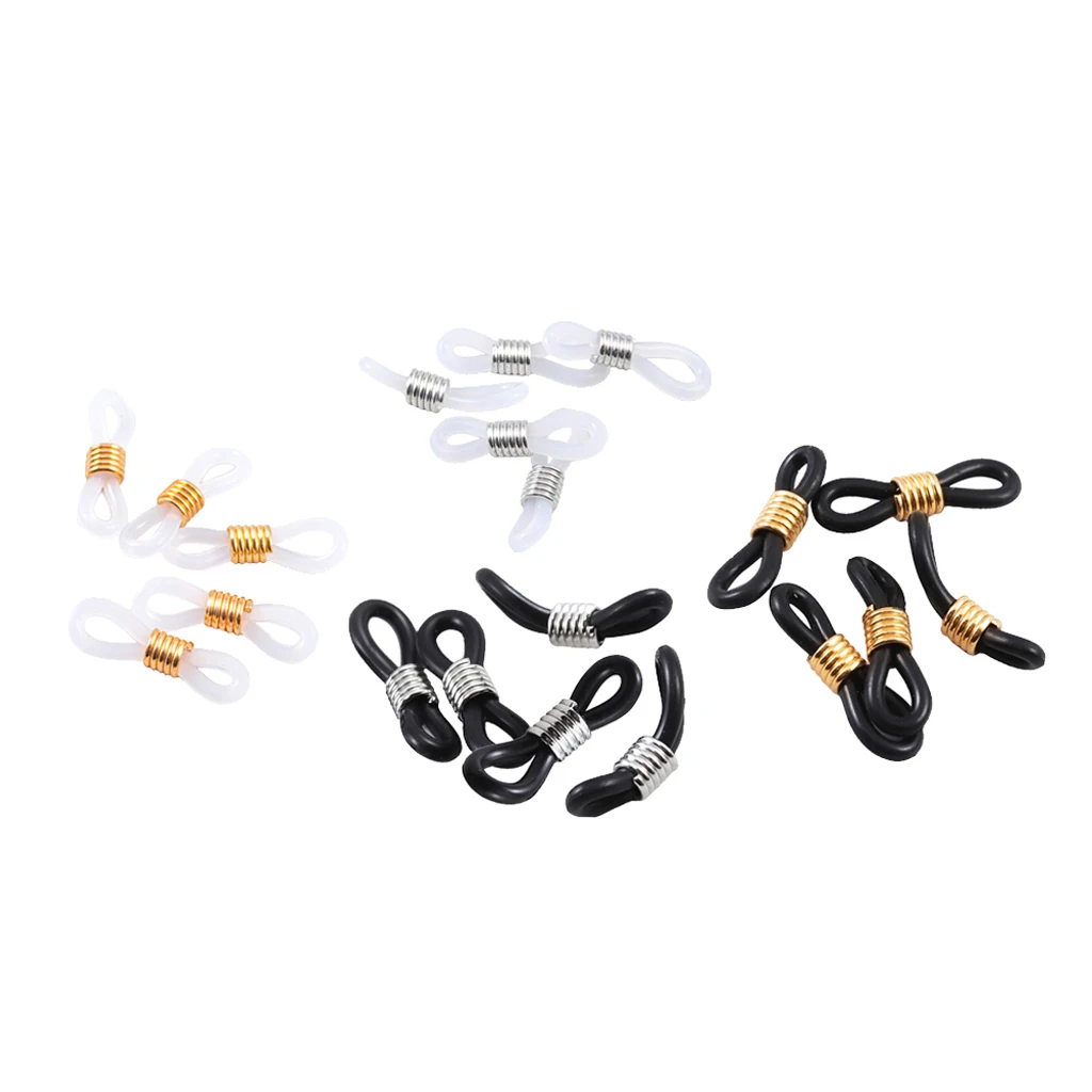 50Pcs Eyeglass String Ends Holders, Sunglasses Chain Strap Ends Connector, Eyewear Rubber Loop Coil Ends Beaded
