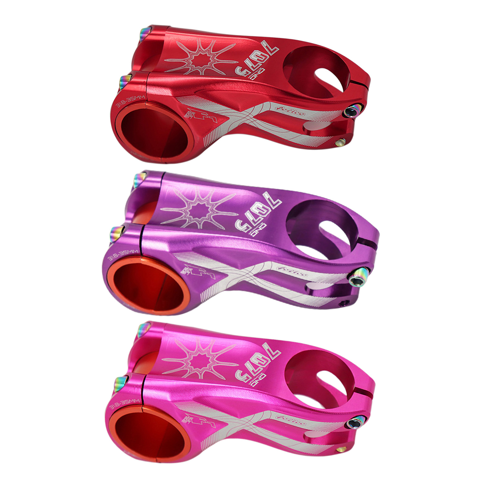 Solid Mountain Bike Stem 31.8mm Aluminum Alloy 4-Bolt MTB BMX Bike Stem Short Handlebar for Road Mountain Bike Gear Cycling Part