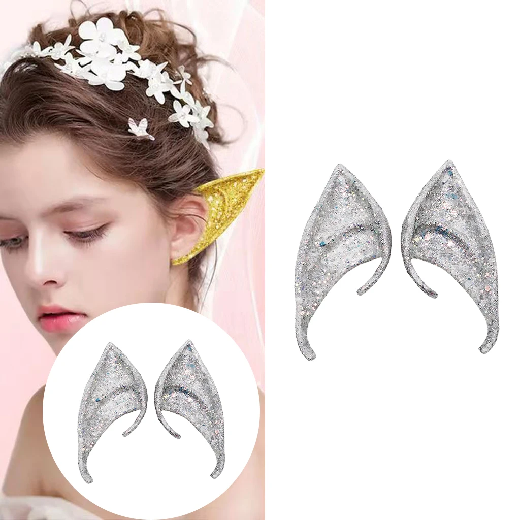 1Pair Fairy Elf Ears Pointed  Dress Up Masquerade Halloween Photo Simulation Ear Broadcast Props
