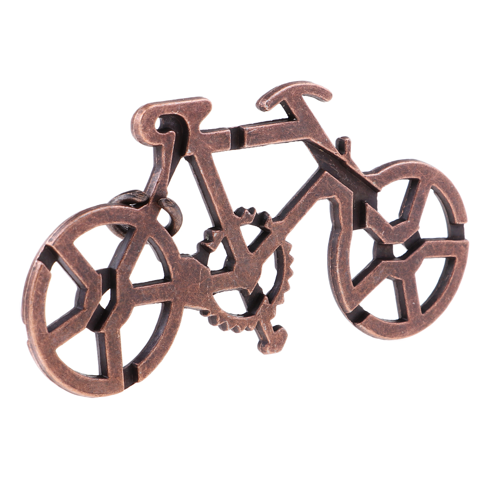 Brain Teaser Metal Puzzle Magic IQ Test Mind Adults Kids Toy Funny - Bike 11x5.2cm