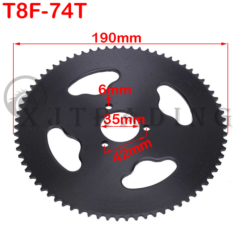 T8F-136 links Kette 74T 35mm Kettenrad Für 43cc 49cc Minimoto Moped-Roller 2 Hub Motor Pocket Bike mini Quad ATV – Detail 2