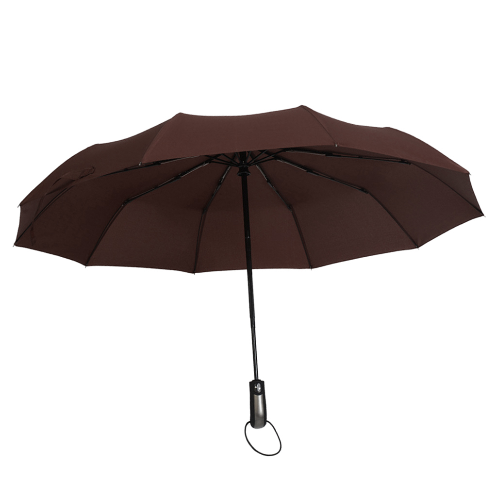 Automatic Umbrella Folding Umbrellas Sun Umbrella 10 Ribs Large Waterproof Umbrella for Business Men - Wine Red
