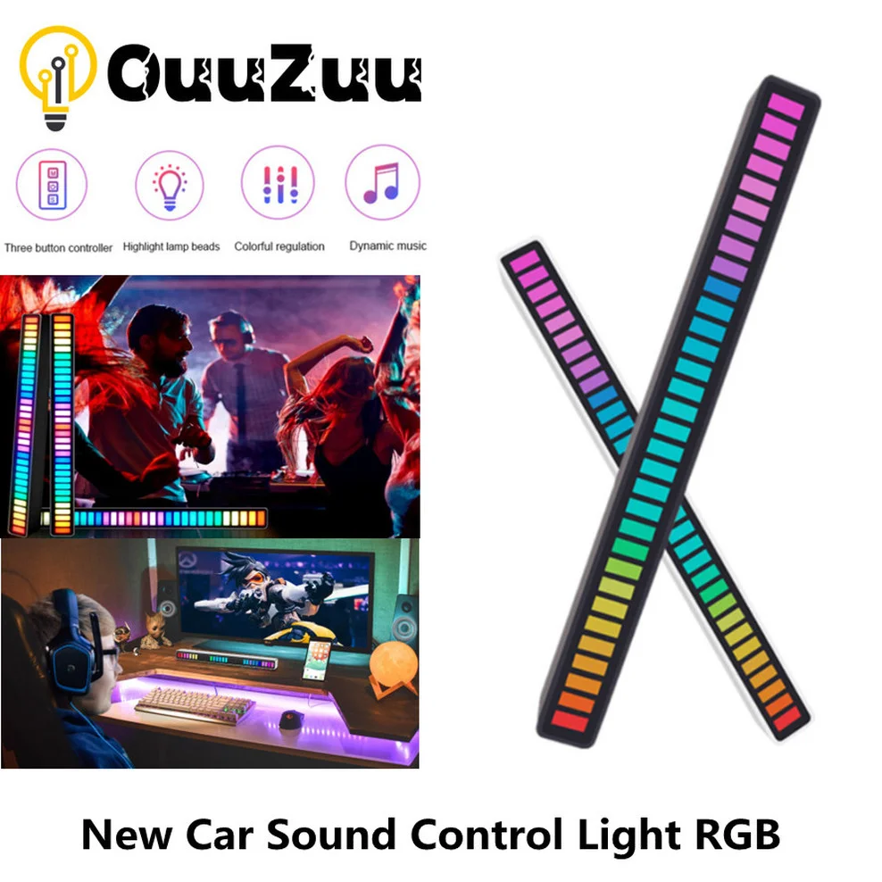 Tanie Listwy RGB LED światła muzyczny kontroli odbioru rytm otoczenia lampa sklep
