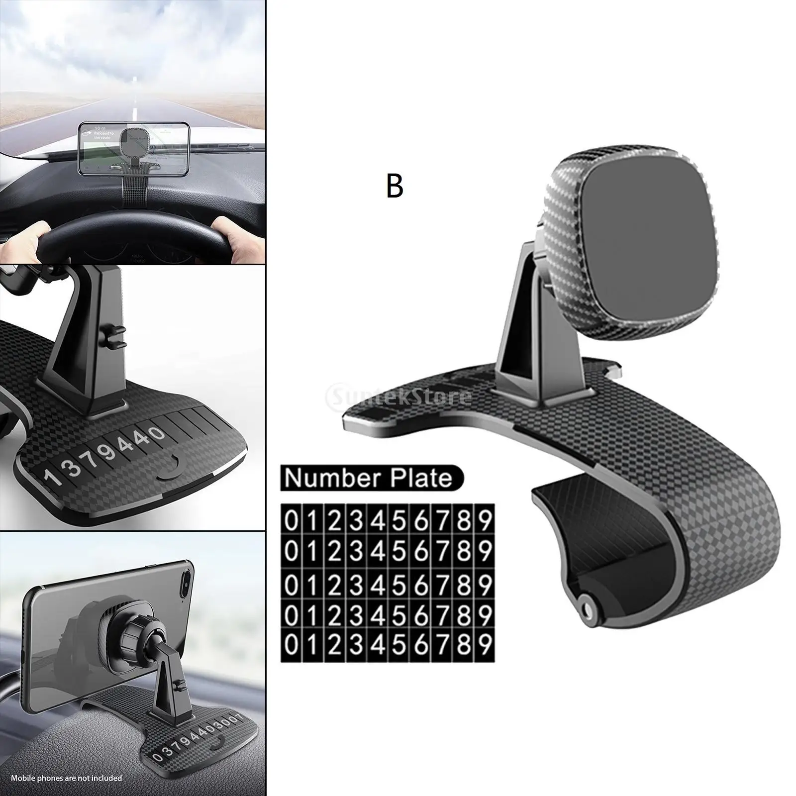 Car Magnetic Phone Holder 360 Rotation for Smartphones Adjustable Anti Slip Universal