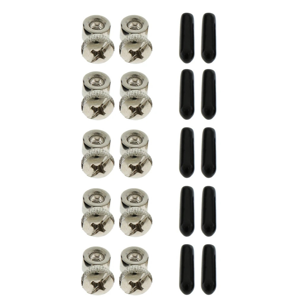 5 Sets Premium Spare Screws & Black End Caps Cover Collar and Adjusters for Speed Jump Ropes Tornillos ajustables vis reglables