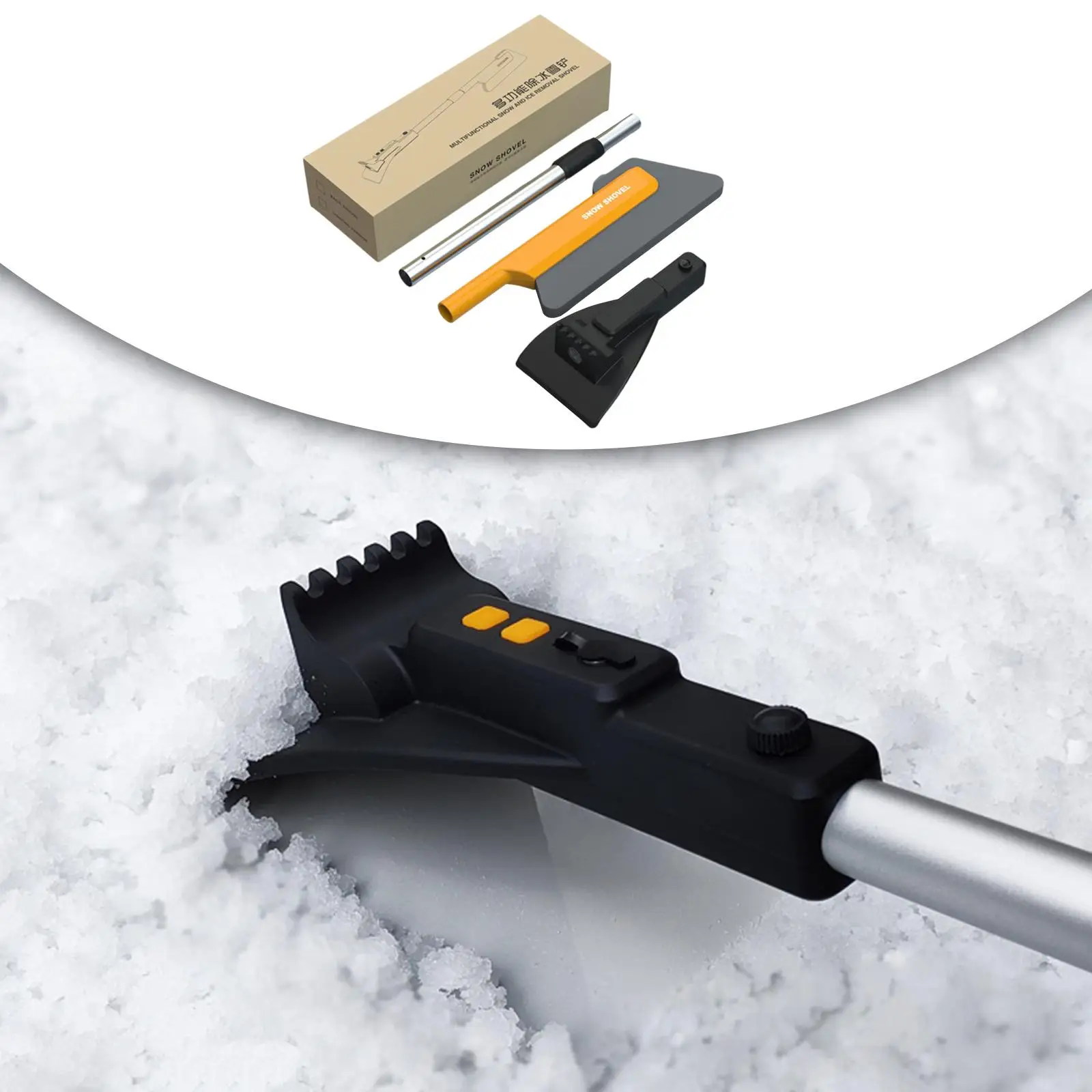 Portable 3 in 1 Car Ice Scraper Extendable Frost Multifunctional Snow EVA Brush for Windscreen Car SUV Window Clean Tools
