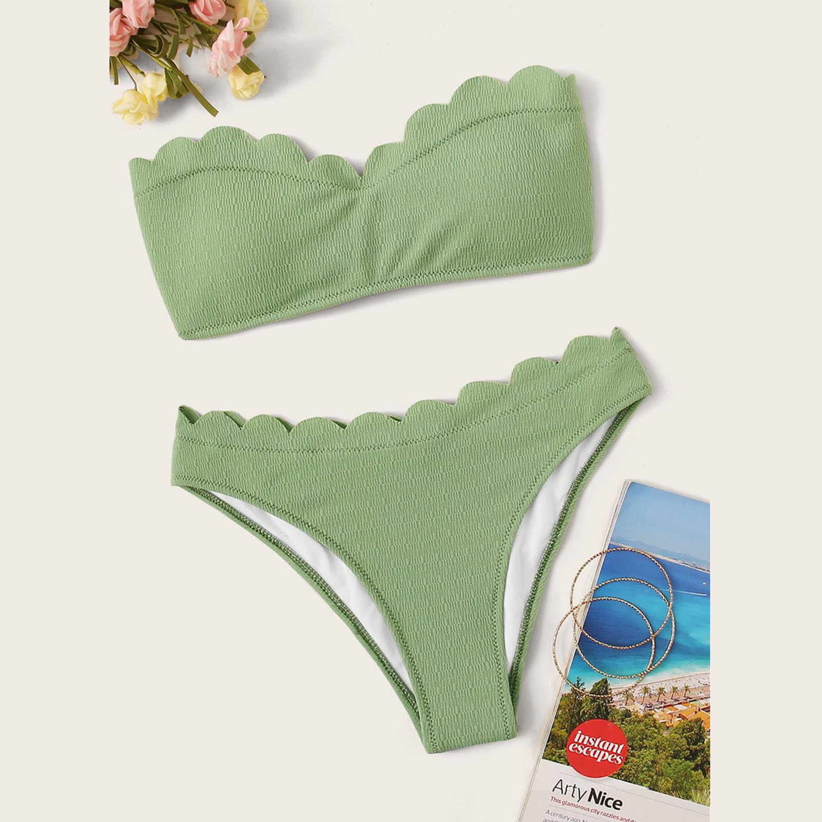 bandeau, maiô de duas peças, moda praia dividida, cor pura