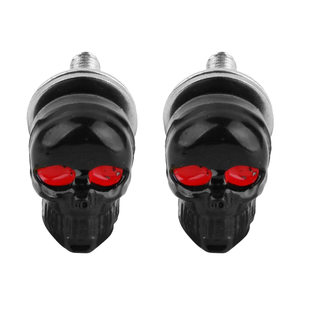 2x Car Motorcycle Plastic Skull License Plate Bolts for Motorbike Car Mounting Set Universal Fit For Any 6mm Bolt Fastener Tool