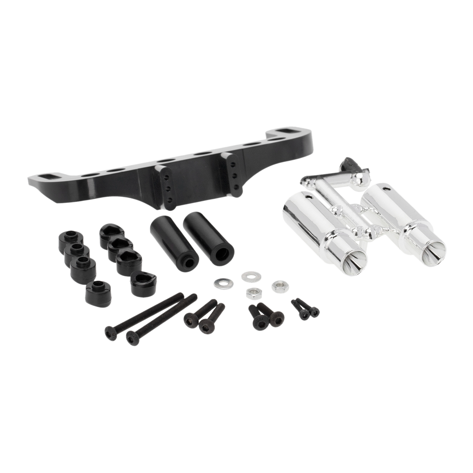 Durable Exhaust Pipe Kit License Plate Frame for 1/10 RC Car Accessories