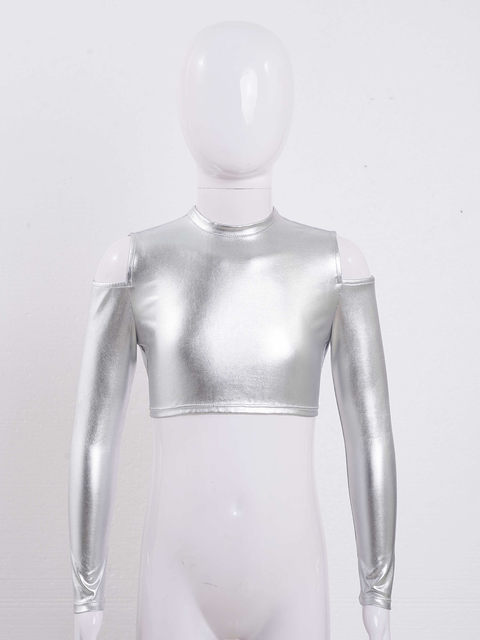 T Shirt Azzurra Bambino Top Da Danza Con Paillettes Per Bambine