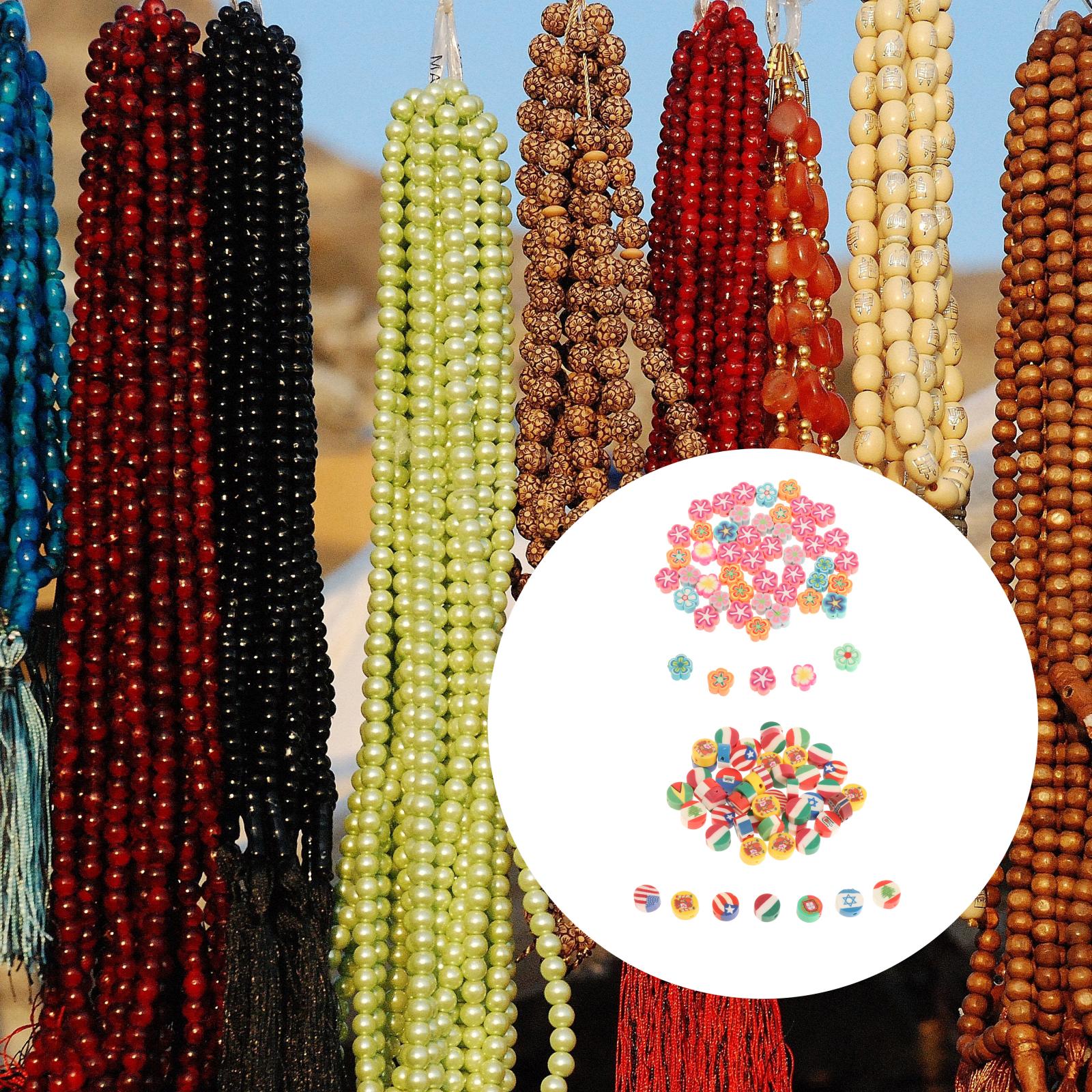 50x Beads Charms Craft Round Beads Sliced with Hole for Jewelry Making Jewelry Repairing Bracelet Necklace Choker Earrings