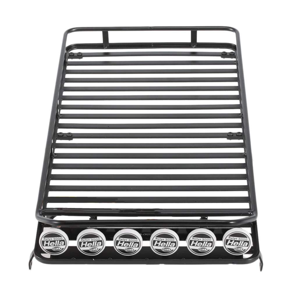 RC 1:10 Roof Luggage Rack with 6 Pieces LED Light Bar for D90  RC JEEP