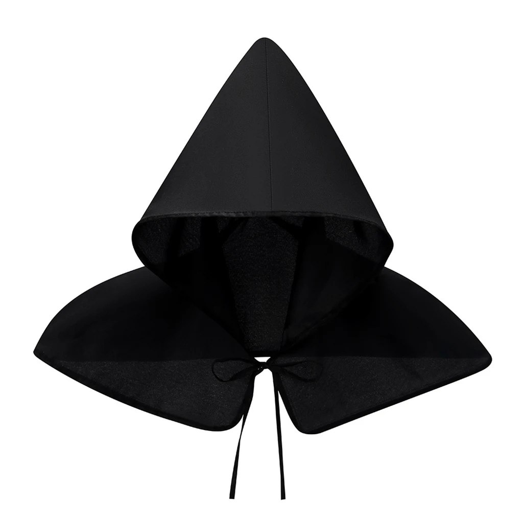 Grim Halloween Cowl Hood Unisex Cloak Neck Warmer Cosplay Costume Poncho Hat Outdoor Daily Wear for Men Women