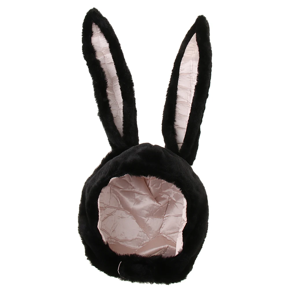 Women Girls Lovely Soft Plush Flu ffy Bunny Animal Hat Cap Long Ears Kid Adult