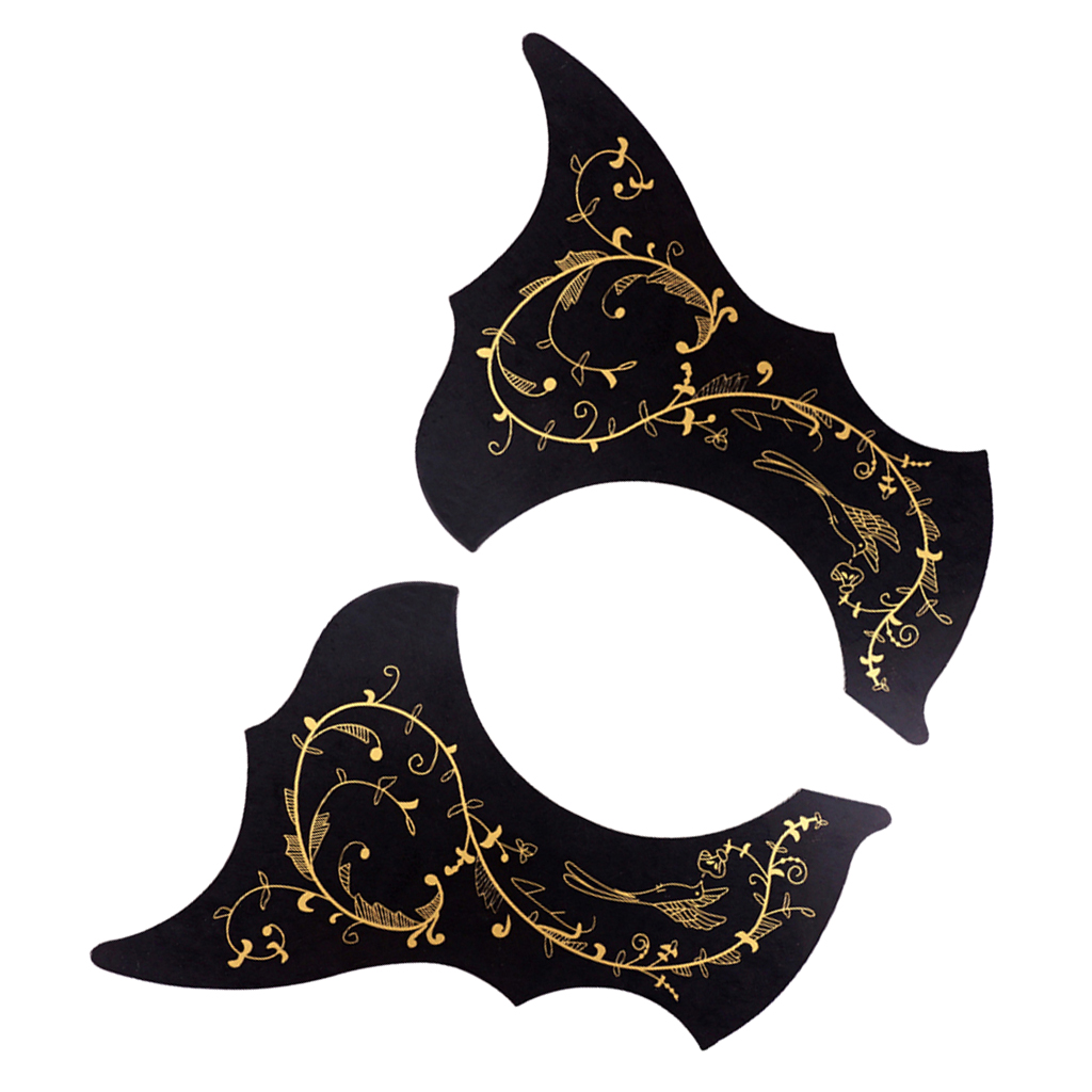 Left Right Handed 40/41'' Folk Guitar Pickguard Scratch Plate Black+Gold