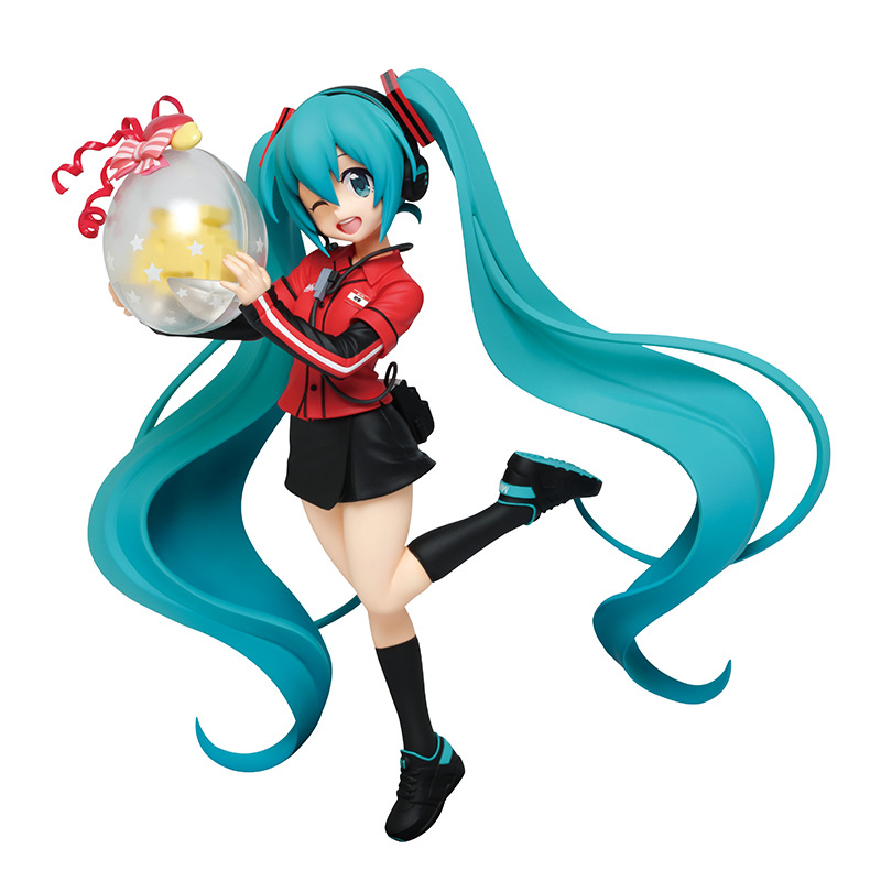Centro de Jogo Bandai Anime Hatsune Miku Uniforme Encaixotado Figura Boneca Decoração Pvc Modelo Crianças Menino Brinquedo Presente 2 Figuras de ação
