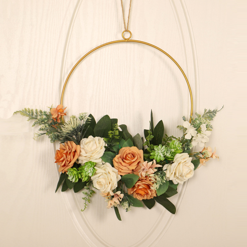 Vintage Front Door Hanging Flower Wreath Garland Wedding Home Ornament Vintage Front Door Hanging Flower Wreath Garland Wedding Home Ornament