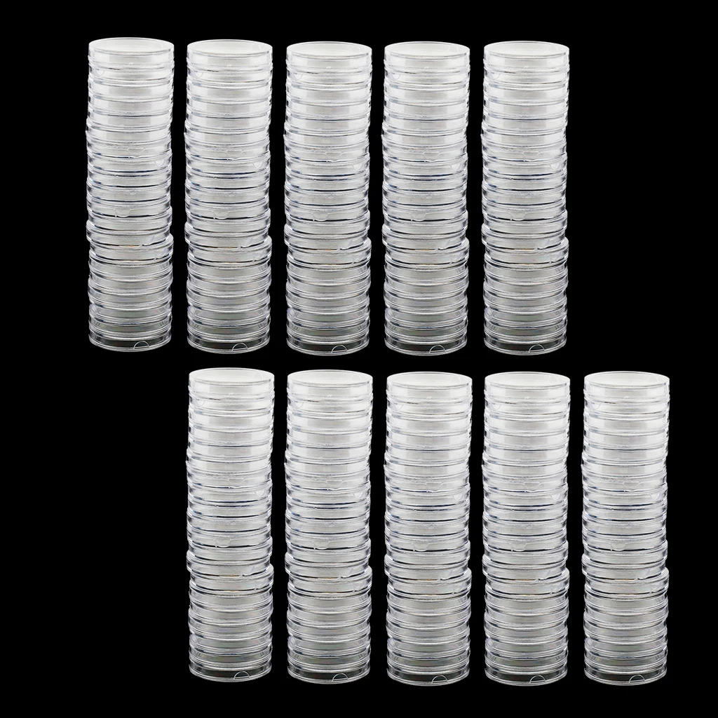 200 Pieces Clear Round Coin Capsules  Box Protector Collector 28mm