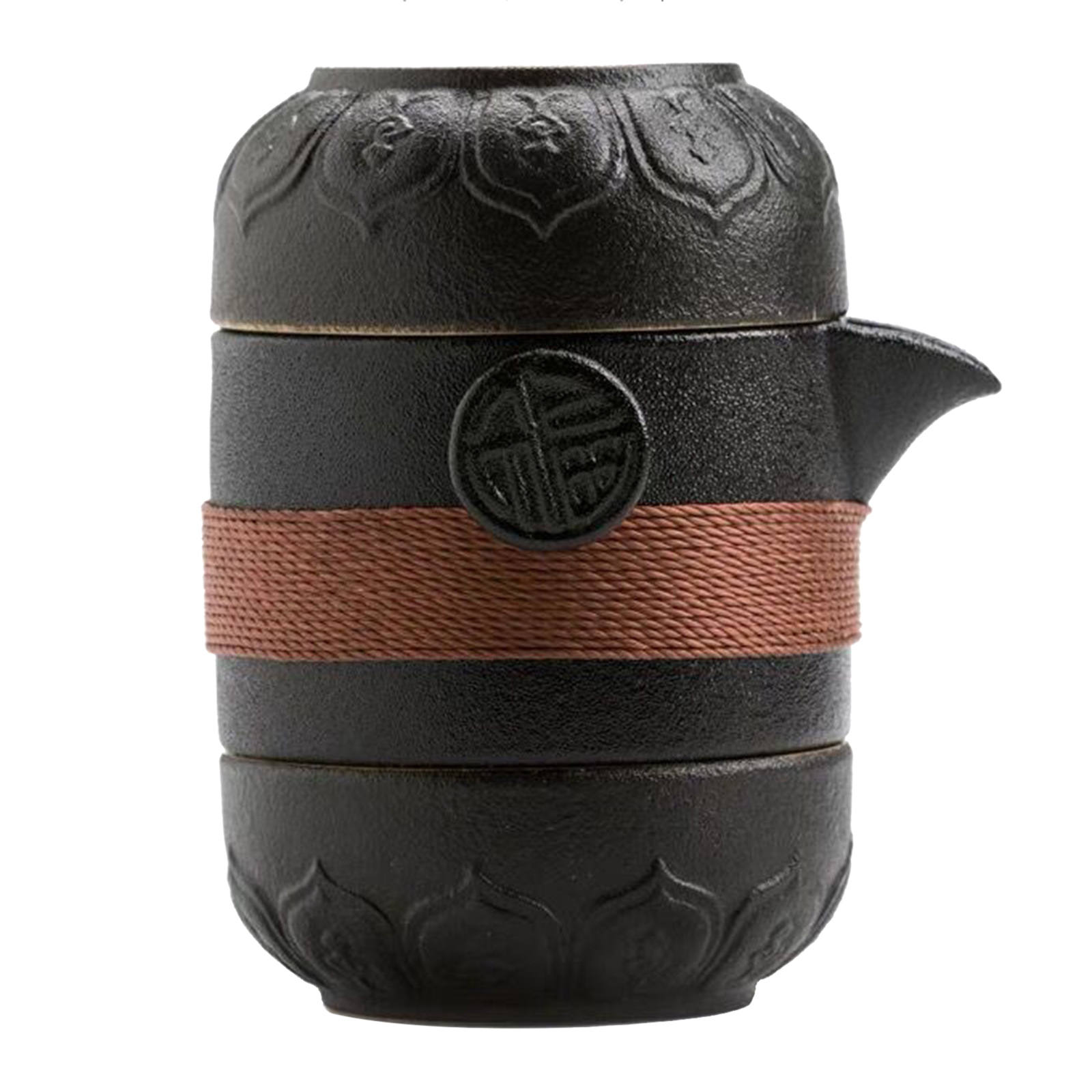 Portable Travel Tea Set Ceramic Crockery Gongfu Tea Infuser Handmade Teacups Tea Set Chinese Drinkware for Outdoor Trip Adults