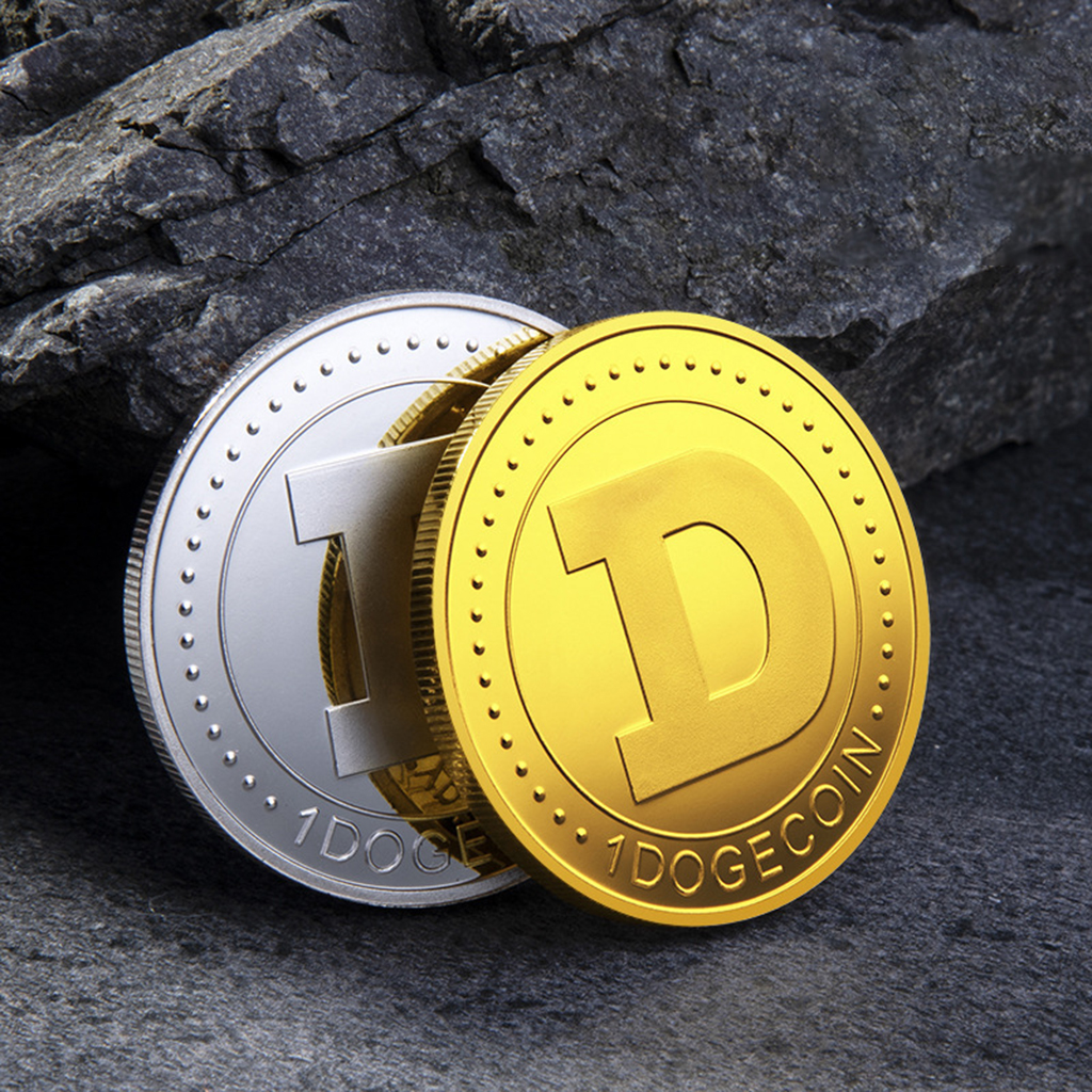 Dog Commemorative Coins Dogecoin Display Desktop Shelf Decor Diameter 4cm