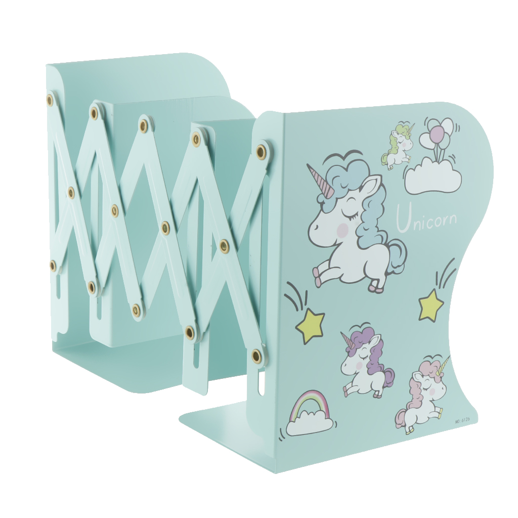 Unicorn Bookends Metal Iron Adjustable School Books Holder Stand Desk Heavy