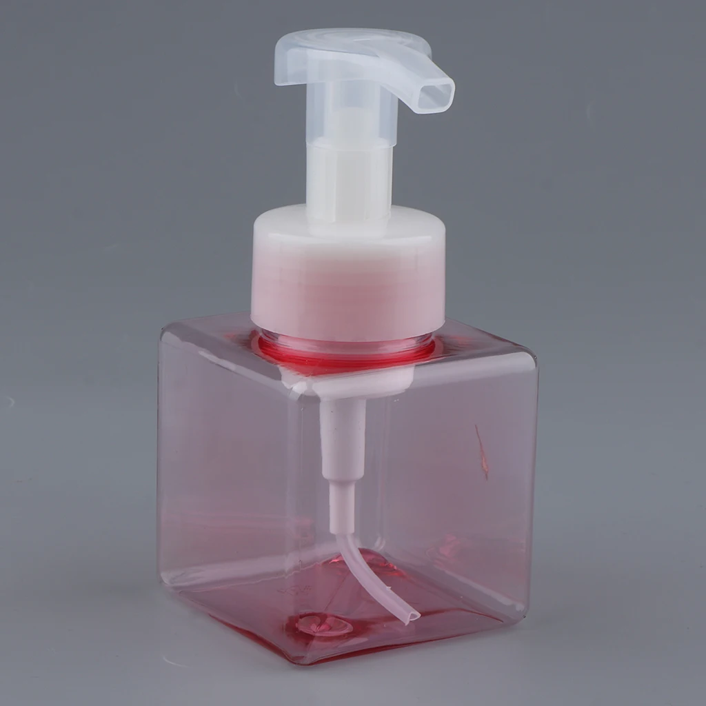 Plastic Square Empty Foam Dispenser Soap Pump Bottle Facial Cleanser Foaming Container 250ml