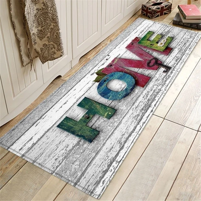 OPLJ Modern Kitchen Floor mats, Home Decoration Entrance Door mats,  Bathroom Non-Slip Washable Carpet Door mats A16 60x180cm