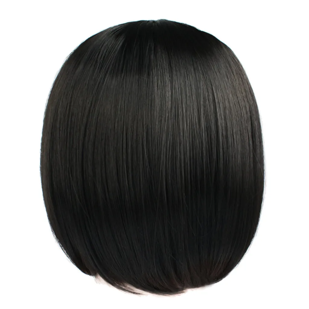 Cosplay&ware Short Bob Hair Black Synthetic Wigs For Women African American Cosplay Natural High Temperature Fiber Heat Resistant -Zentai shop online Hfc967de5e3e24cc9b3215b050f5b719e3.jpg