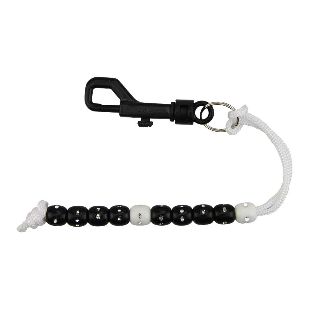Black   White   Golf   Score   Counter   Bracelet   with   Clip   Stroke   Counting   Bead   Tool