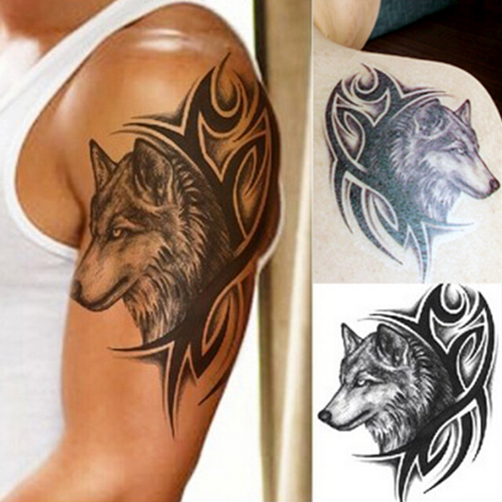 Best of Hot Wolf Temporary Tattoo Sticker Men Women Black Animal Waterproof Tattoo Multi Styles Water Transfer Fake Tattoo Long Lasting Reviews & Tips