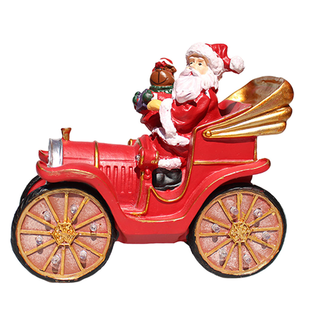 Santa Driving Train Ornament Desktop Christmas Decor Collection Santa Driving Train Ornament Present