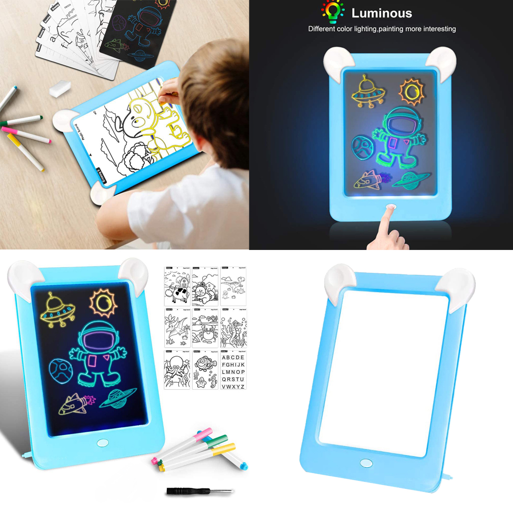 LED Luminous Drawing Board Graffiti Doodle Drawing Tablet, Kids Educational Toys